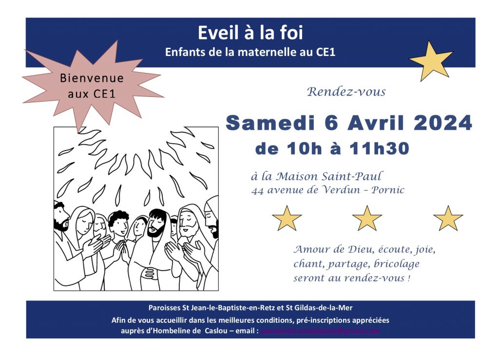 Eveil à la foi – Paroisses Côte de Jade